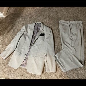 Light Grey Men Large Suit 34x32 Pants Classic Fit